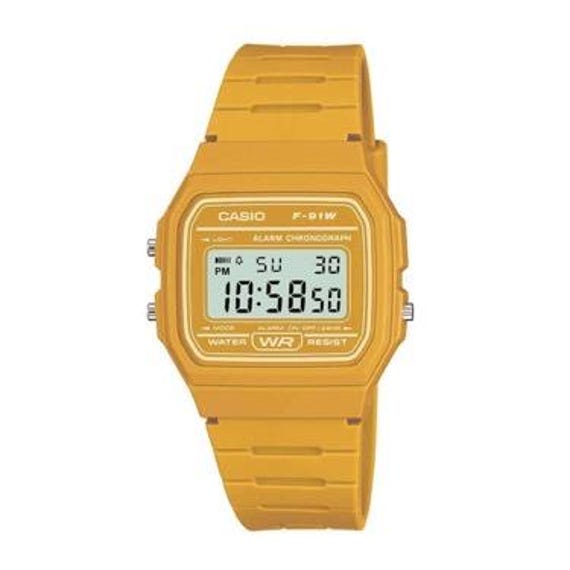 Casio Ladies Digital Watch Retro Collection Vibrant YELLOW Girl Women F-91WC-9AEF.