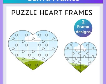 Marcos de rompecabezas de corazón, marcos de rompecabezas de corazón, marcos de canva, plantilla de marco de canva, rompecabezas personalizado, rompecabezas, rompecabezas personalizado,
