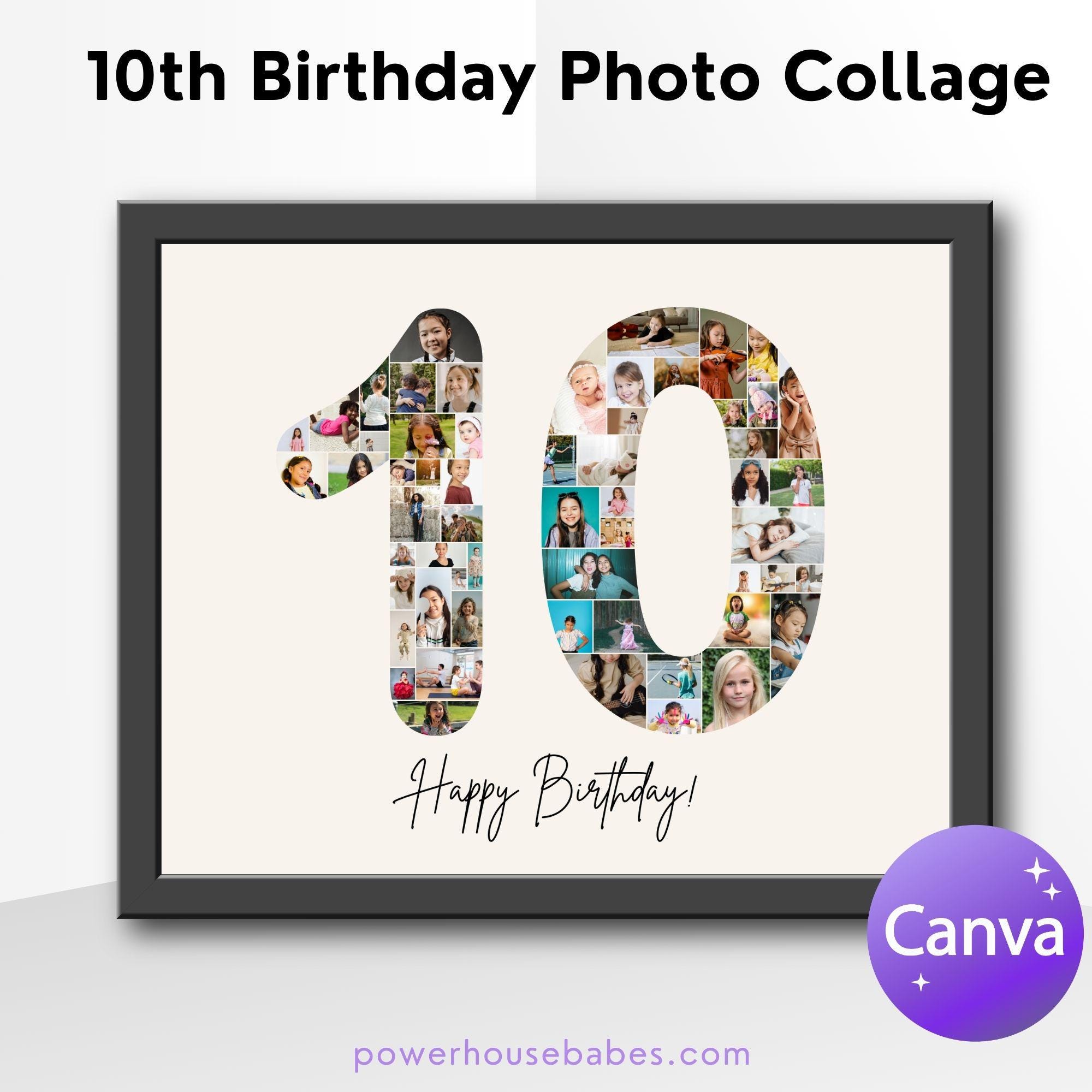 10th Birthday Photo Collage,  Tenth year collage, kids photo collage, 10th birthday board, 10th birthday collage, 10th birthday poster