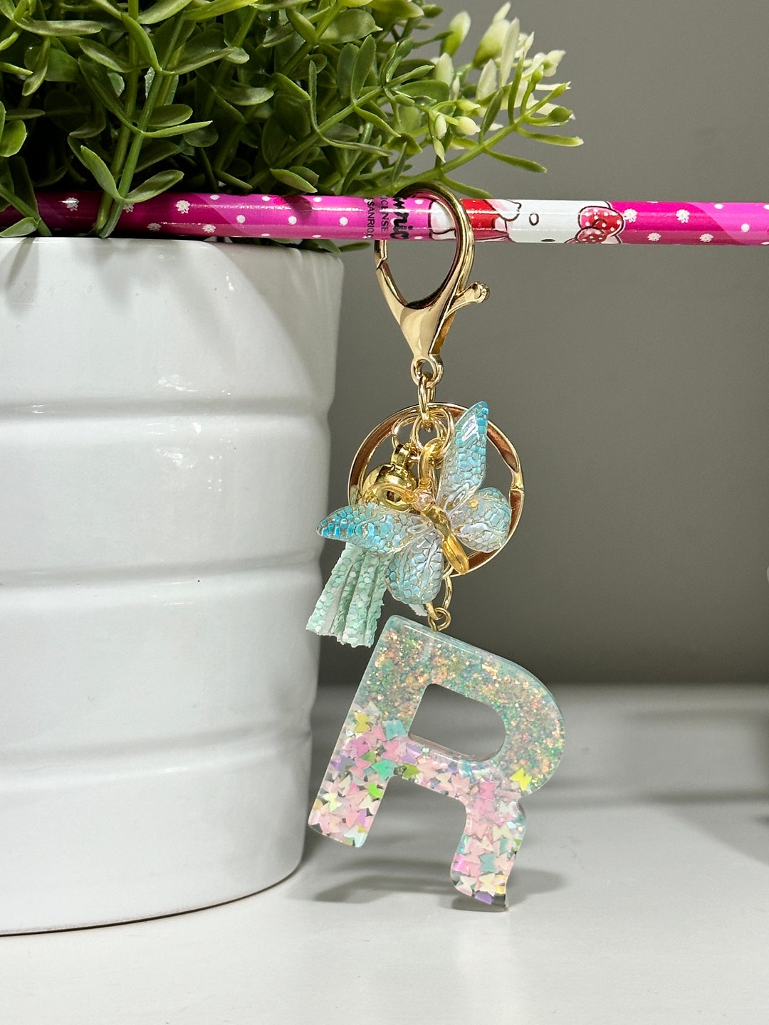 KEYRING KEYRING LETTER R Letter R - Etsy