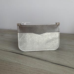 Portamonete in pelle/Produzione francese/Pelle lucida fantasia/Tasca per carte di credito/Pelletteria artigianale