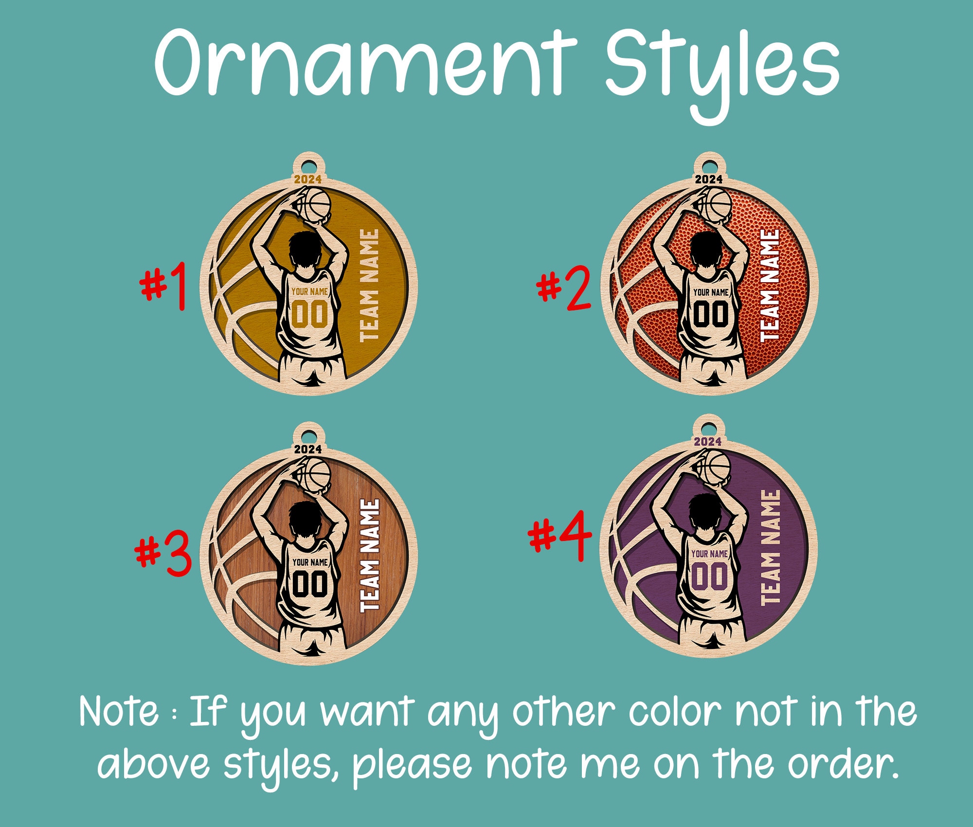 Personalized 3D Basketball Ornament, Custom Basketball Player Ornament, Engraved Wooden Sports, Christmas Gifts for Coach, Jersey 0rnament