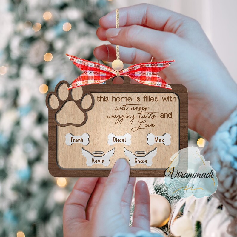Custom Dog Bone Ornament, Dog's First Christmas Ornament, Stocking Name