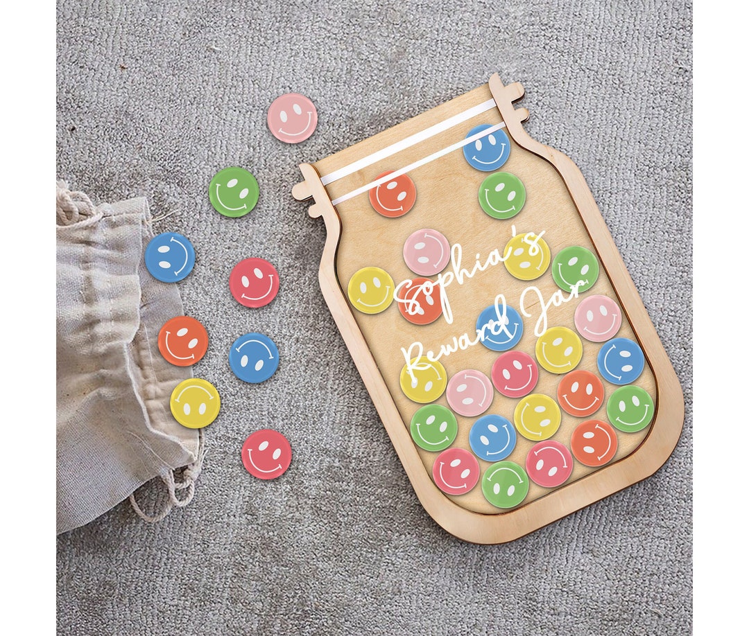 Custom Reward Jar and Tokens, Smile Classroom Teacher Star Jar Chore ...