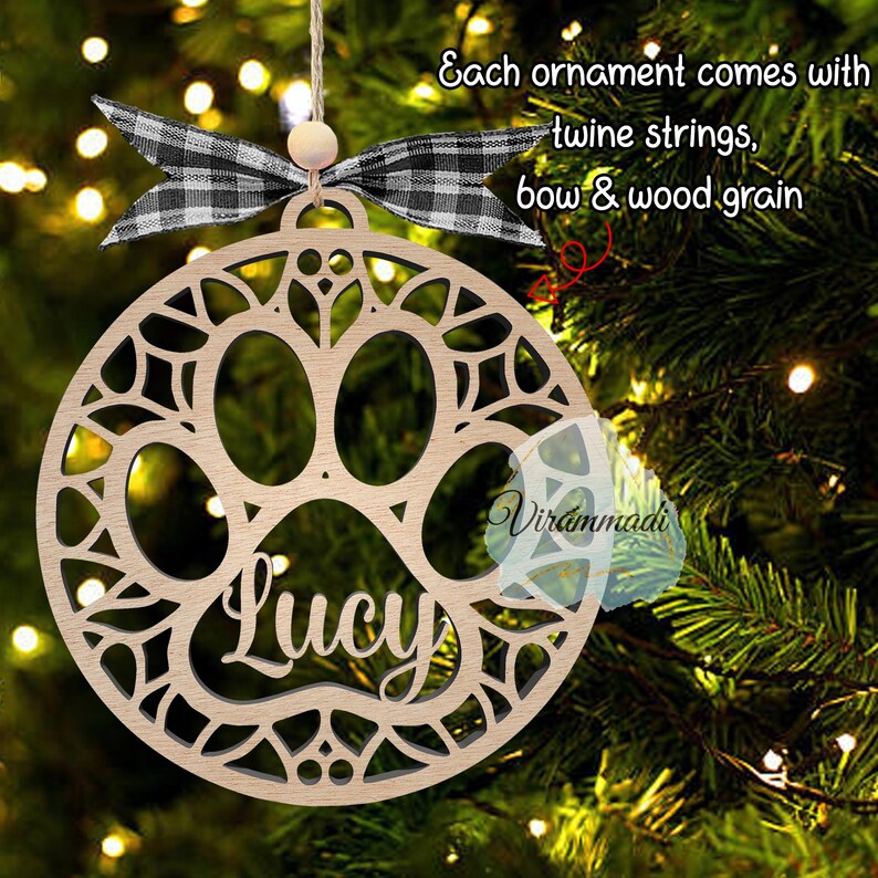 Custom Dog Paw Ornament, Dog's First Christmas Ornament, Dog Adoption