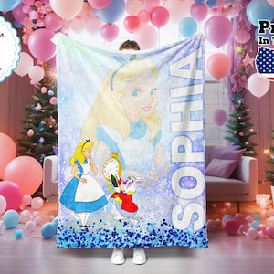 Personalized Princess Blanket, Custom Cartoon Blanket, Princess Cartoon Blanket, Birthday Gifts, Custom Name Blanket, Boy And Girl Blanket