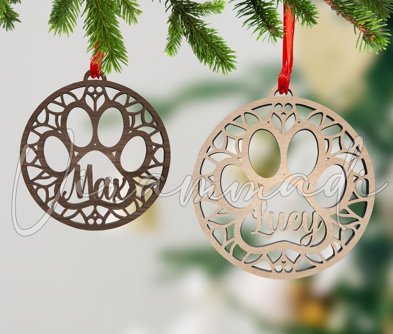 Custom Dog Paw Ornament, Dog's First Christmas Ornament, Dog Adoption