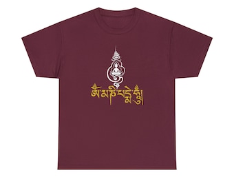 Buddhist Mantra T shirt, Om Mani Padme Hum | Buddhist Shirt | Tibetan T shirt | Buddhist Mantra Tshirt | Buddhism T shirt