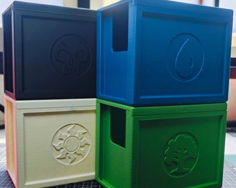 V3 Extra Large Symbol MTG, TCG Deckbox (One Color) - 145 double OR 115  triple-sleeved cards, fits minisnaps inside and commander(s)