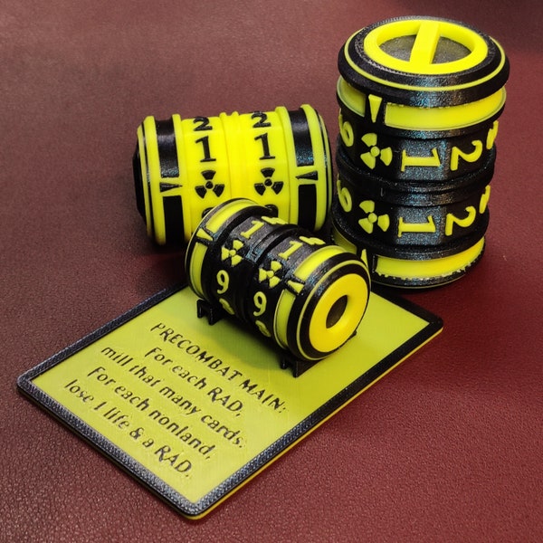 Sci-Fi Inspired Life Tracker & RAD Radioactive Canister for your EDH/Commander Games (3 difference sizes in description)