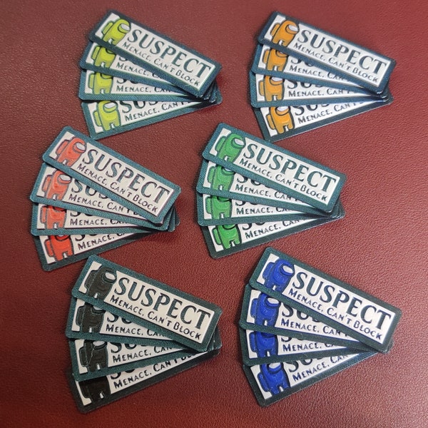 24x SUSPECT Token to Assist your "impulsive accusing" for your Magic the Gathering EDH/Commander Games (24 - 4 of each color)