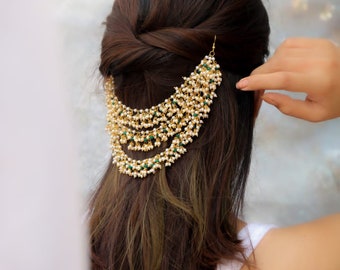 Kundan HeadBand SheeshPhool tikka Indian Bridal Matha Patti Mathaphool Indian Jewelry Indian Bridal Jewelry Pakistani