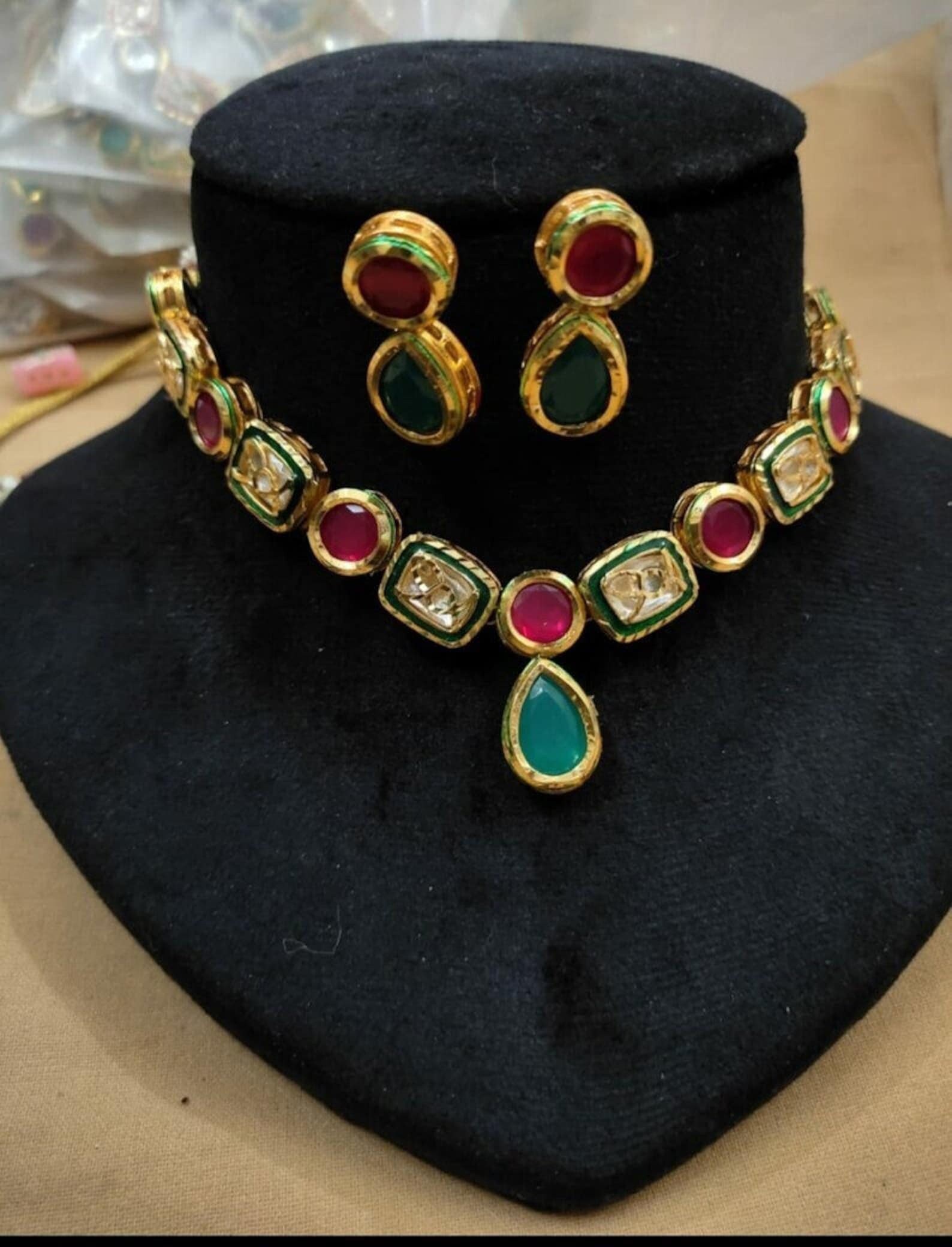 Kundan on sale meena jewellery