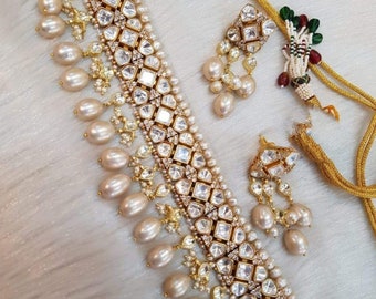 Polki Necklace Sabyasachi Jewelry Polki Jewelry Moissanite Polki Diamond Necklace Uncut Polki Layered Kundan Necklace Uncut Diamond Jewelry