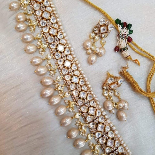 Polki Halskette Sabyasachi Schmuck Polki Schmuck Moissanit Polki Diamant Halskette Uncut Polki Layered Kundan Halskette Uncut Diamant Schmuck