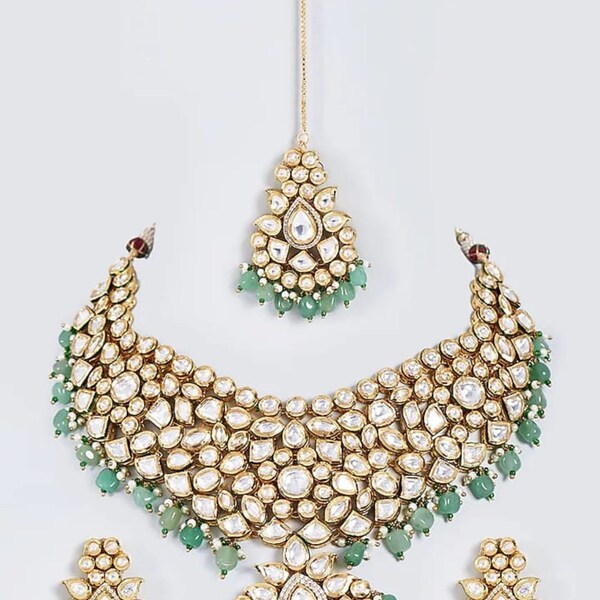 Polki Necklace Sabyasachi Jewelry Polki Jewelry Moissanite Polki Diamond Necklace Uncut Polki Layered Kundan Necklace Uncut Diamond Jewelry