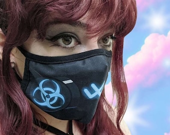 Bio Bunny Mask  |  Cyberpunk Mask |  Cute Mask  | Rave Mask | Gas Mask Print | Alt Mask | Alt Fashion