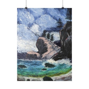 Seaside  | Matte Poster Print | Ocean Print  | Beach Print  |  Painting Print  |  Ocean Home Decor  | Beach Home Decor  | Ocean Painting