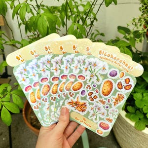 Patatas / Pixelart / Pegatinas / Hoja de pegatinas / Bonitas / Frutas / Para agenda / Hechas a mano / Peladas con espátula