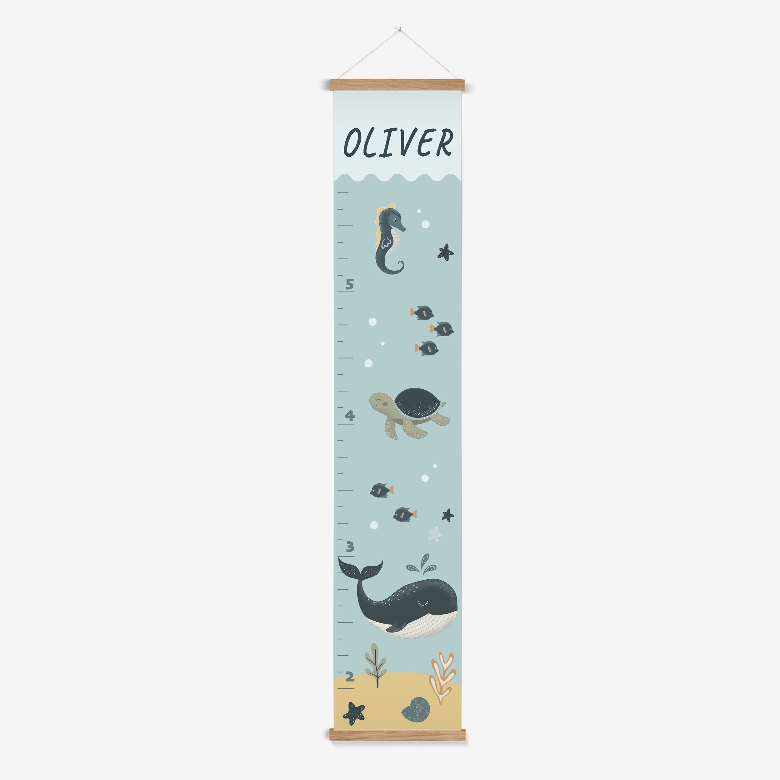 Personalized Height Chart for Kids Ocean Friends Etsy