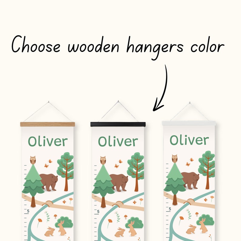Woodland Personalized Growth Chart for Kids Animals Customized Height
