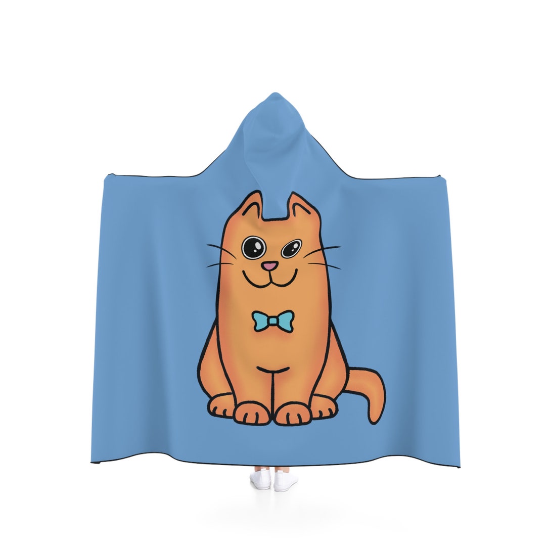 Hooded blanket for kids ginger cat etsy