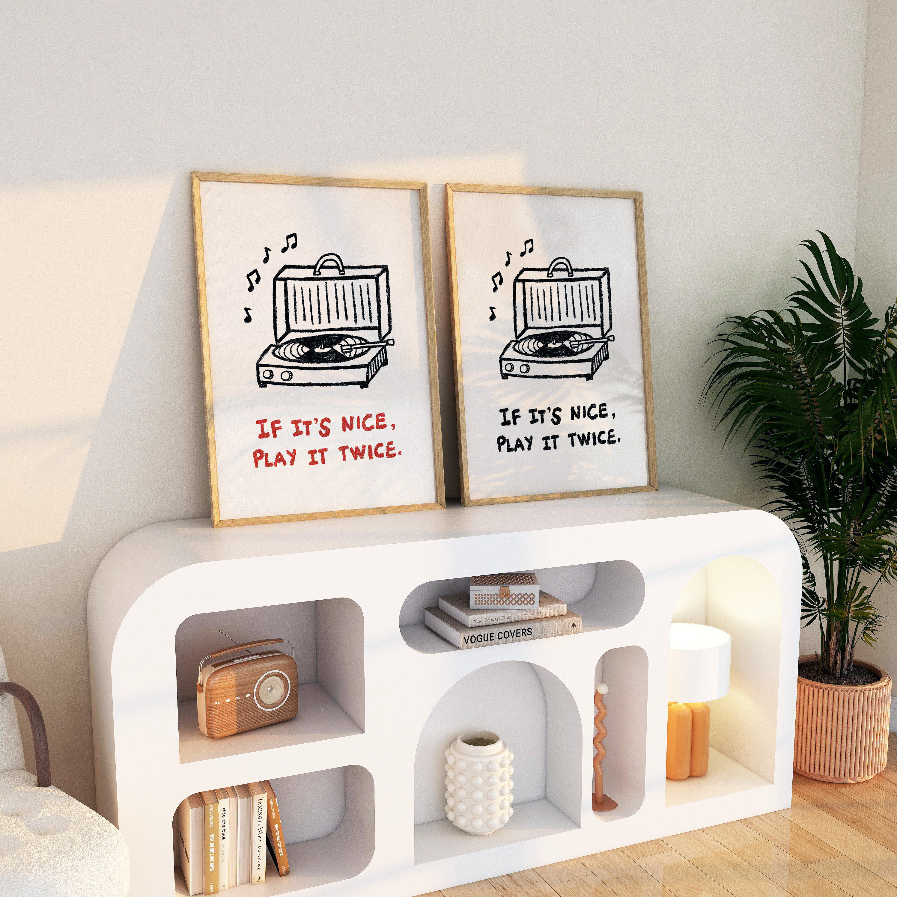If It's Nice Play It Twice Print, Retro Vinyl Poster, Vintage