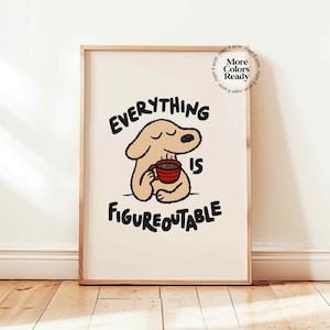 Impresión "Todo es solucionable", póster de afirmaciones positivas, decoración motivacional para niños, bonito arte de pared para oficina