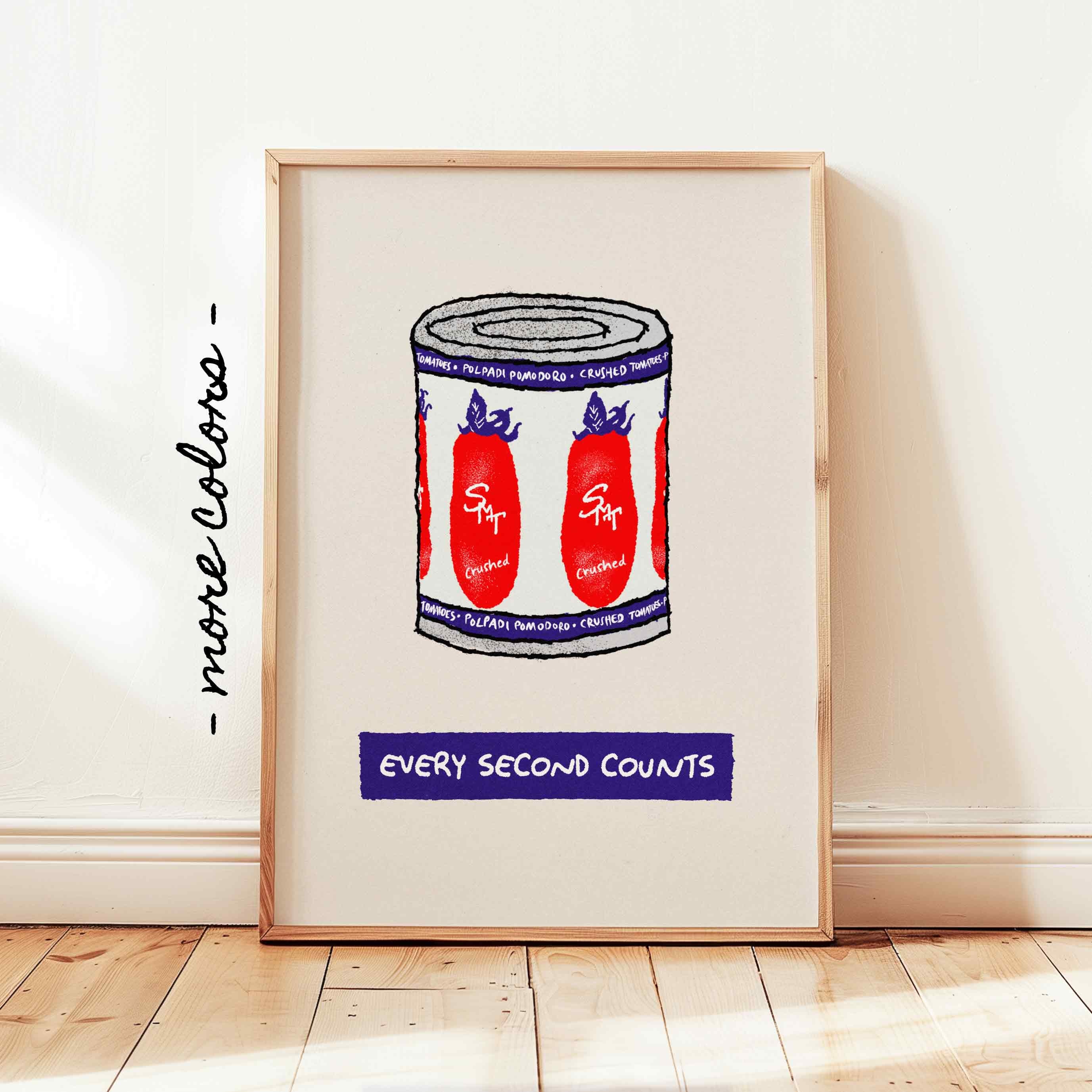 Every Second Counts Print, The Bear TV Show Poster, San Marzano Tomato Tin Wall Art, Yes Chef Decor