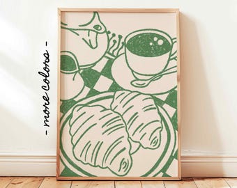 Pancake Breakfast Print, Dopamine Wall Art Poster, Breakfast