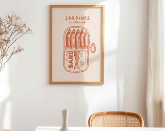 Toile Décorative Sardines En Conserve – Affiche Murale Vintage 40x50 Cm Pour Cuisine, Salon, Décoration Intérieure Moderne - 14