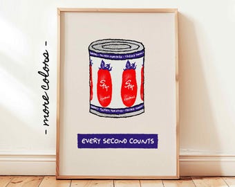 Every Second Counts Print, The Bear Wall Art, San Marzano Tomato Tin Wall Art, Yes Chef TV Show Decor