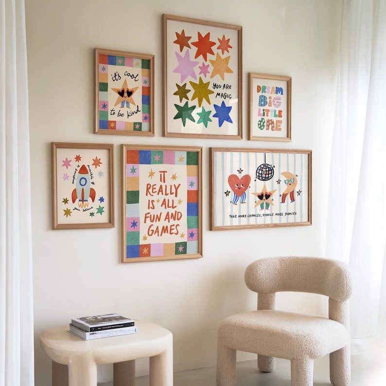 You Are Magic Printable, Colorful Stars Kids Playroom Poster, Nursery Wall Decor image 3