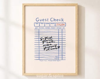 So Glad You're Here Print, Minimalist Guest Check Poster, Bedroom Wall Decor, UNFRAMED