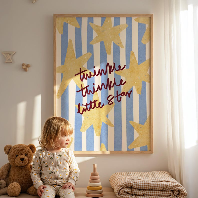 Twinkle Little Star Printable, Modern Kids Playroom Poster, Nursery ...