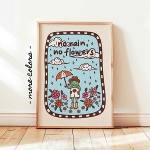 Frog With Mushroom Print, Positive Vibes Quotes Poster, Cottagecore Retro Daily Affirmations Wall Art, Coquette Room Decor