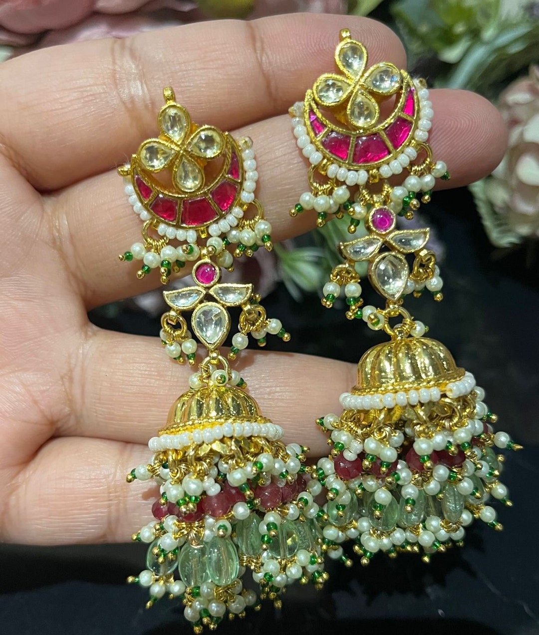 Pachi kundan earrings Clearance