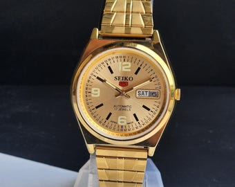Vintage 90's Seiko Exceline Roman Gold Dainty Women Watch 1F21