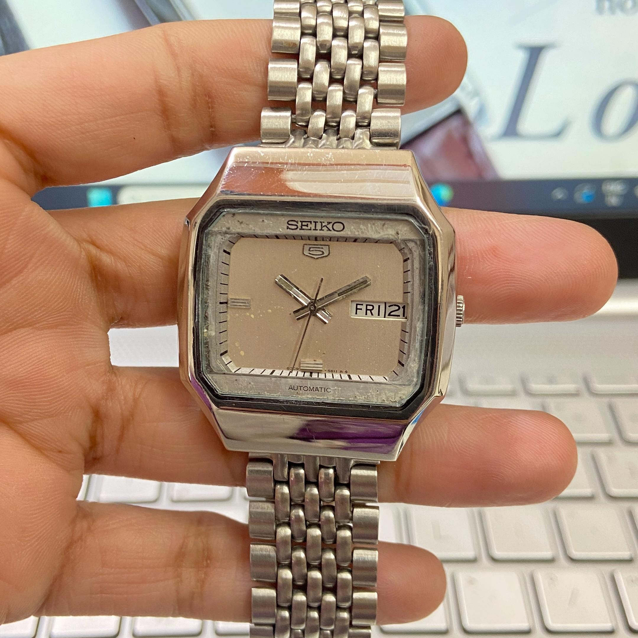 Vintage 1982 Seiko 5 Automatic 6309-564A Day-date Japanese Men's