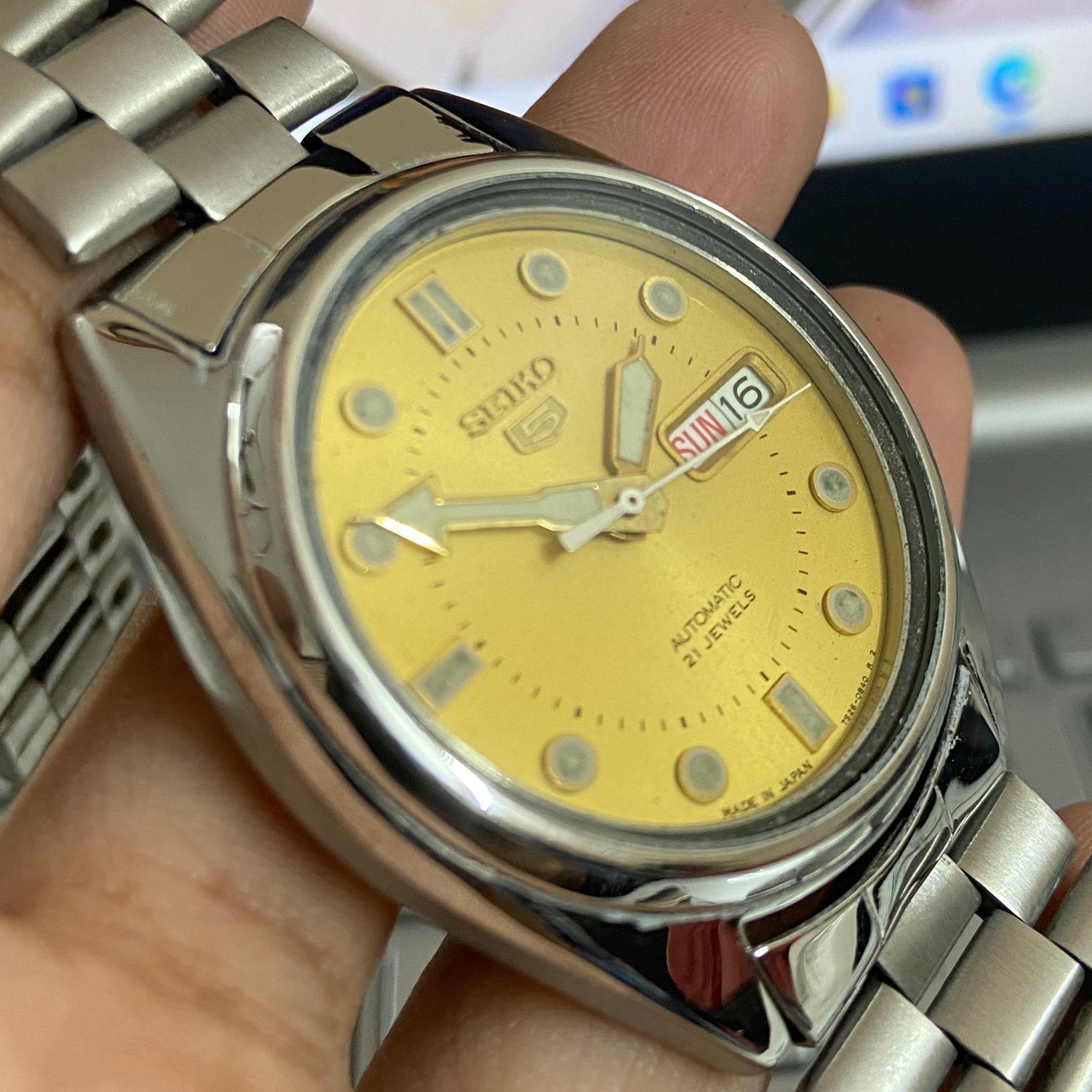 1998年10月製 セイコー5 オートマチック デイデイト デイトジャストタイプ Vintage 1998 Seiko 5 Automatic 7S26-3160 Day-date Japanese Men's