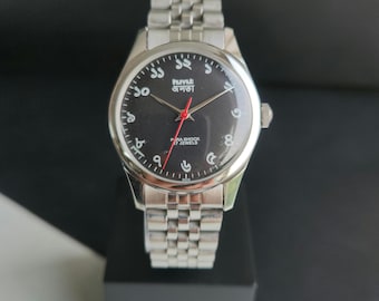 Vintage HMT Bangla Hand-Winding Watch, Black Face, Jubilee Bracelet