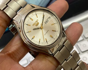 Vintage 1986 Seiko 5 Automatic 6309-7320 Day-date Japanese Men's