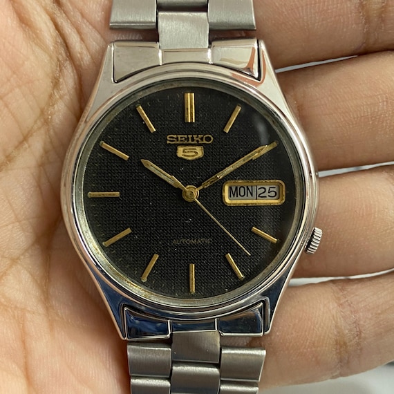 Vintage 1994 Seiko 5 Automatic 7009 3101 Day Date Japanische Herrenarmbanduhr Etsy