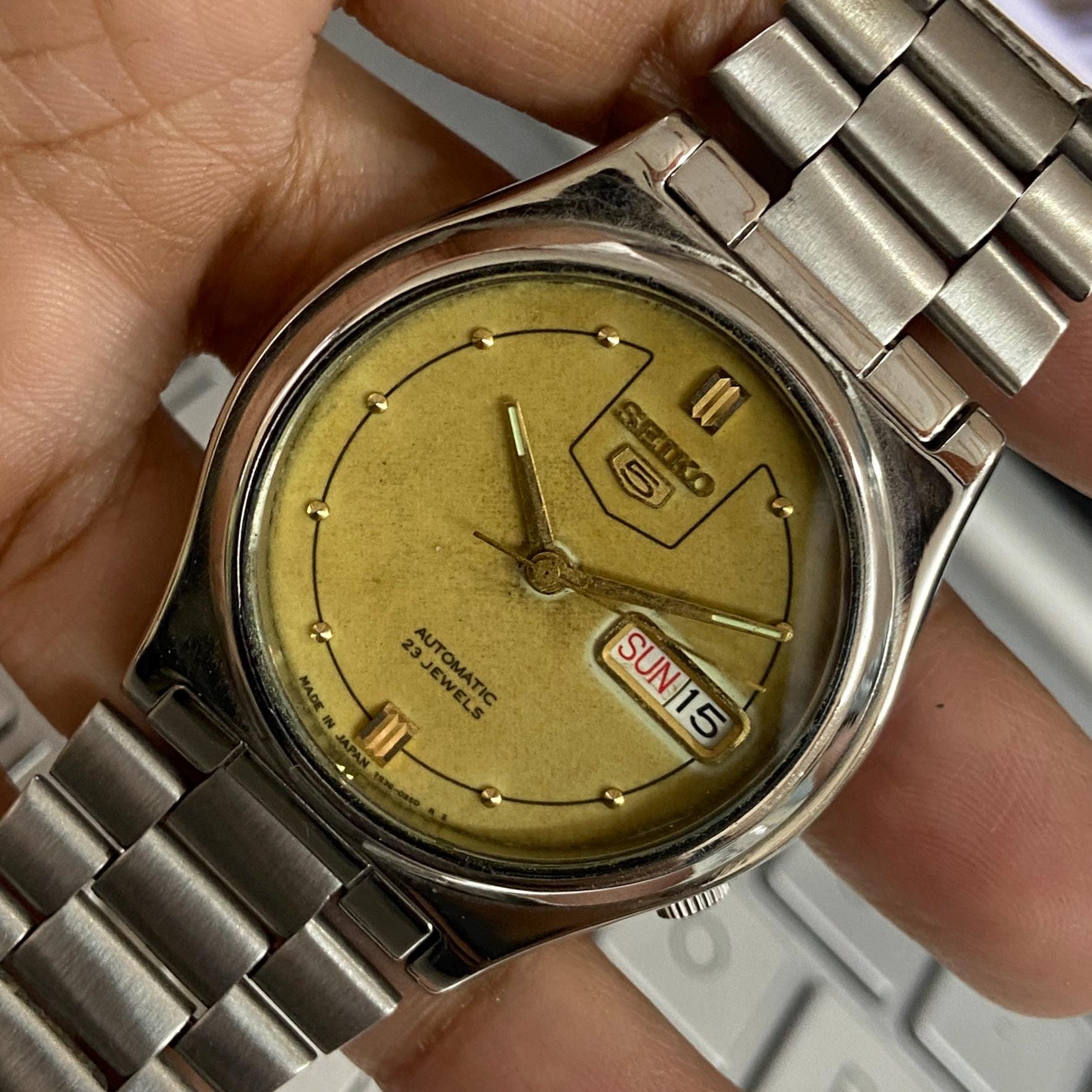 Reloj de pulsera japonés vintage Seiko 5 automático 7S26