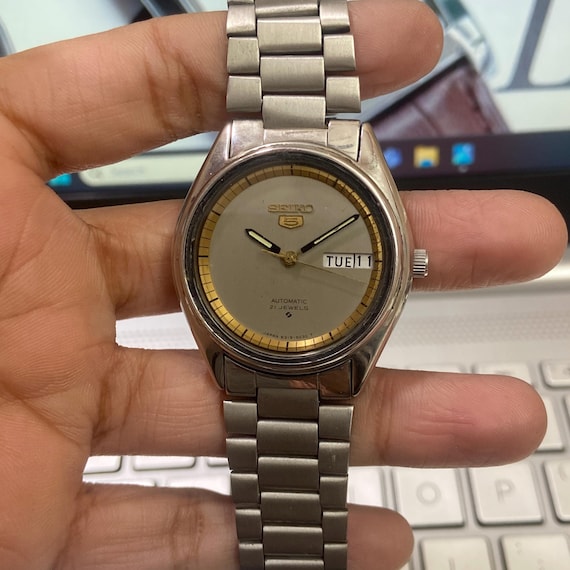 Vintage 1984 Seiko 5 Automatic 6319-8170 Day-date Japanese Men's
