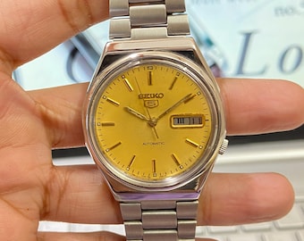 1992 Seiko Quartz Tank Watch, Pinstripe Dial, Yellow Gold-plated