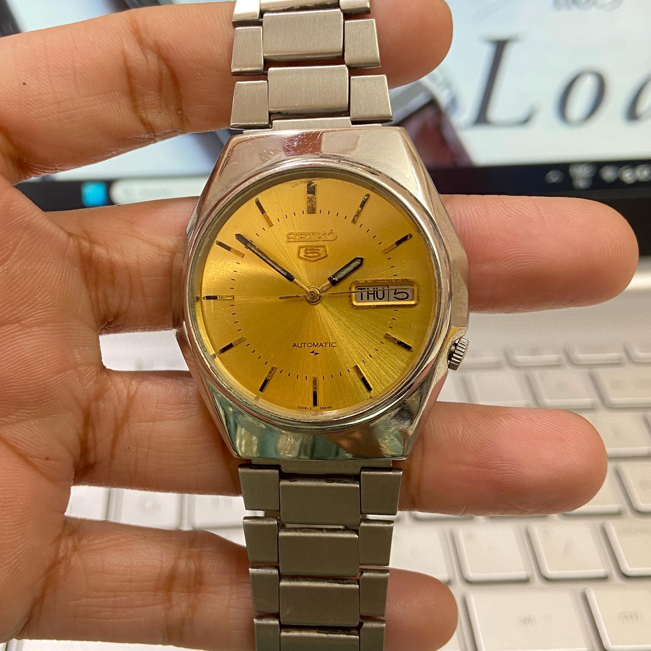 Vintage 1992 Seiko 5 Automatic 7009-8830 Day-date Japanese