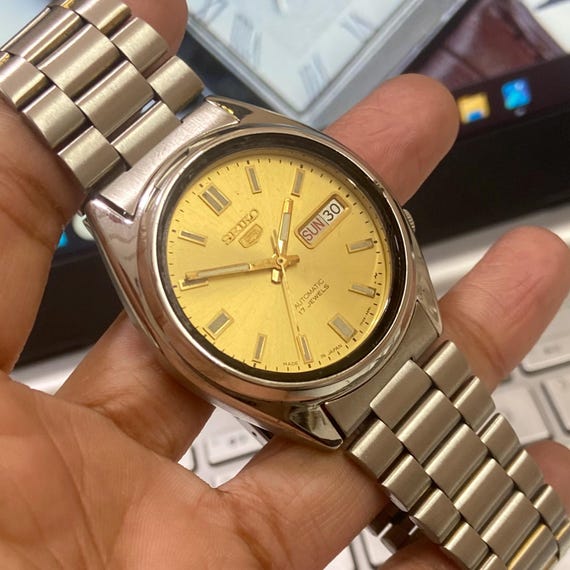 Vintage 1994 Seiko 5 Automatic 7009-3101 Day-date Japanese Men's