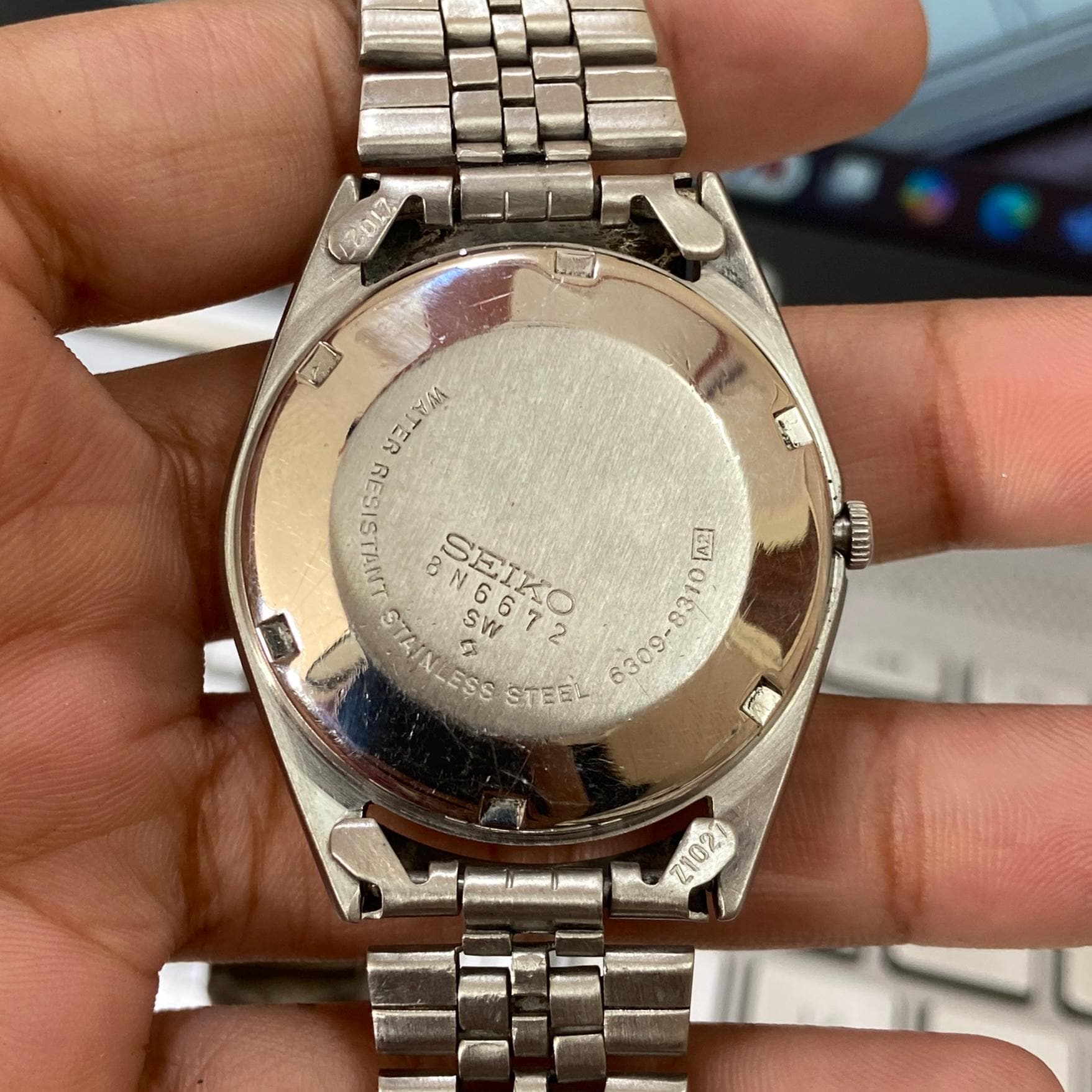 Vintage 1988 Seiko 5 Automatic 6309-8310 Day-date Japanese Men's
