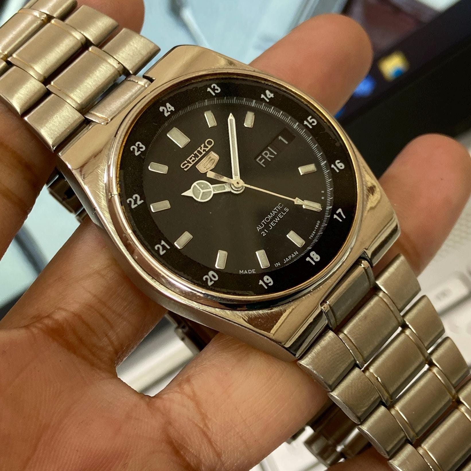 1998年6月製 セイコー5 オートマチック デイデイト 裏スケ 7S26 SEIKO5